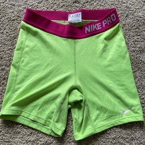 NIKE PRO spandex - green and pink - Youth XL